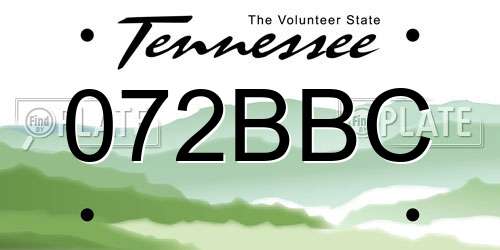 072BBC Tennessee License Plate