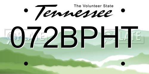 072BPHT Tennessee License Plate