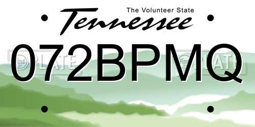 072BPMQ Tennessee License Plate