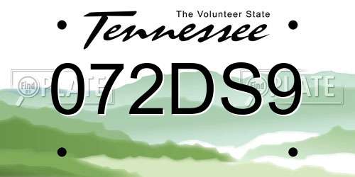 072DS9 Tennessee License Plate