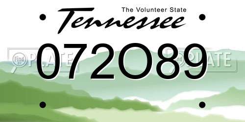 072O89 Tennessee License Plate