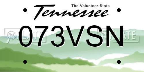 073VSN Tennessee License Plate