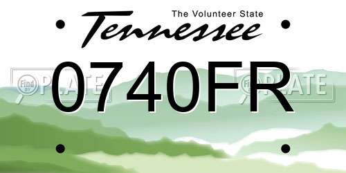 0740FR Tennessee License Plate