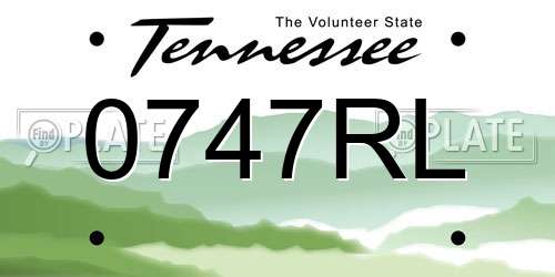 0747RL Tennessee License Plate