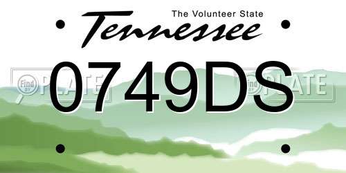 0749DS Tennessee License Plate