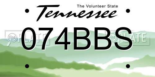 074BBS Tennessee License Plate