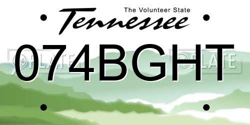 074BGHT Tennessee License Plate