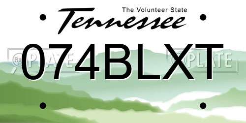 074BLXT Tennessee License Plate
