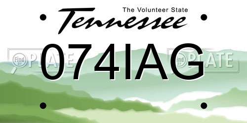 074IAG Tennessee License Plate