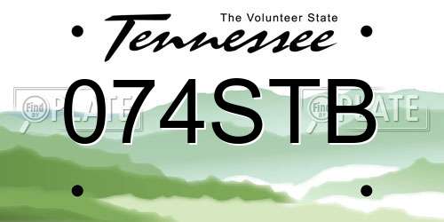 074STB Tennessee License Plate