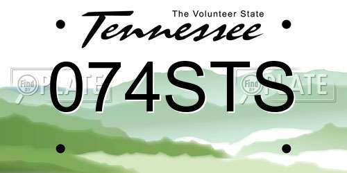074STS Tennessee License Plate