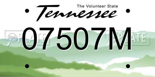 07507M Tennessee License Plate