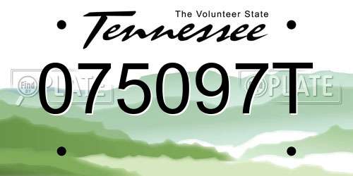 075097T Tennessee License Plate