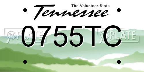 0755TC Tennessee License Plate