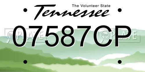 07587CP Tennessee License Plate