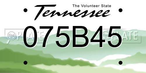 075B45 Tennessee License Plate