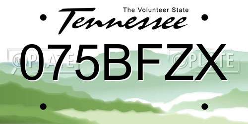 075BFZX Tennessee License Plate