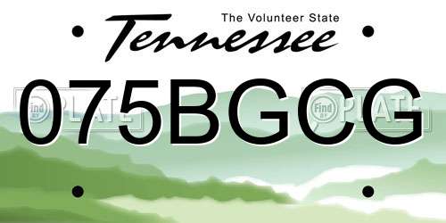 075BGCG Tennessee License Plate