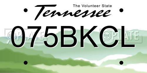 075BKCL Tennessee License Plate