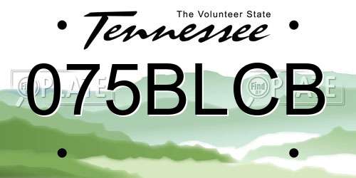 075BLCB Tennessee License Plate