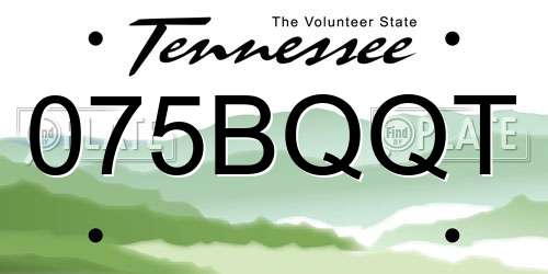 075BQQT Tennessee License Plate