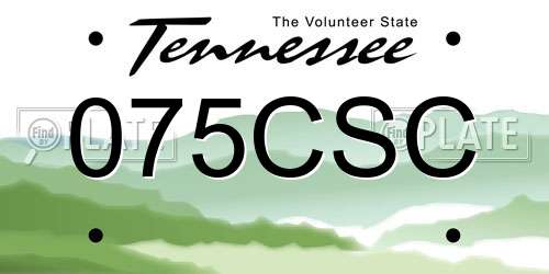 075CSC Tennessee License Plate