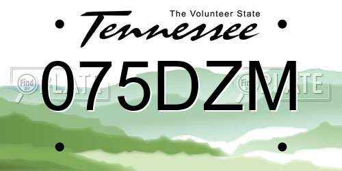 075DZM Tennessee License Plate