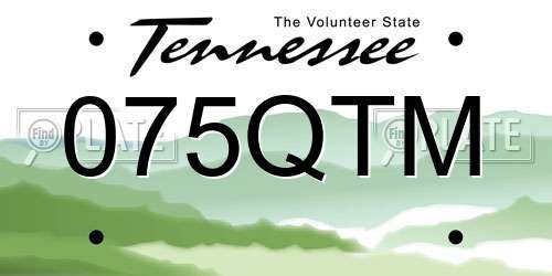 075QTM Tennessee License Plate