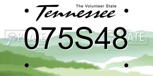 075S48 Tennessee License Plate