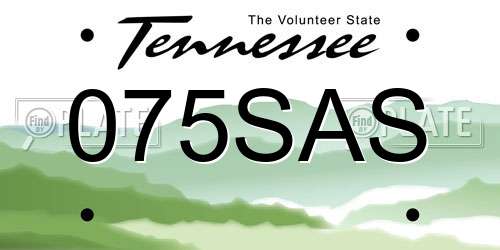 075SAS Tennessee License Plate