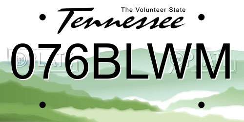 076BLWM Tennessee License Plate