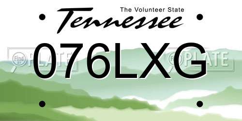 076LXG Tennessee License Plate