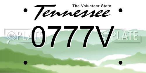 0777V Tennessee License Plate