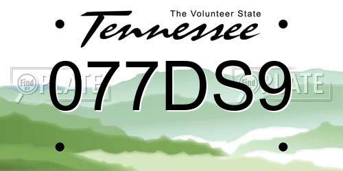 077DS9 Tennessee License Plate