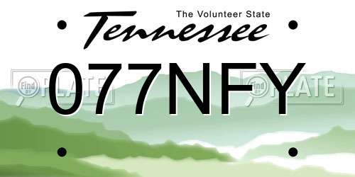 077NFY Tennessee License Plate