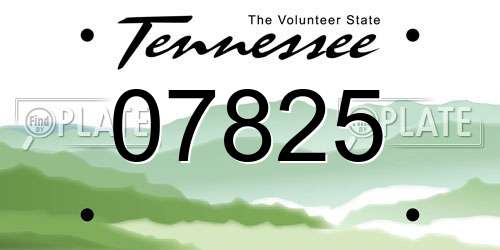 07825 Tennessee License Plate