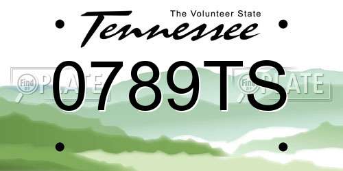 0789TS Tennessee License Plate