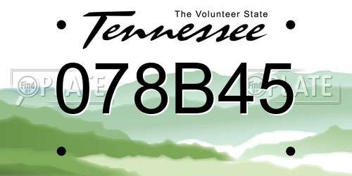 078B45 Tennessee License Plate