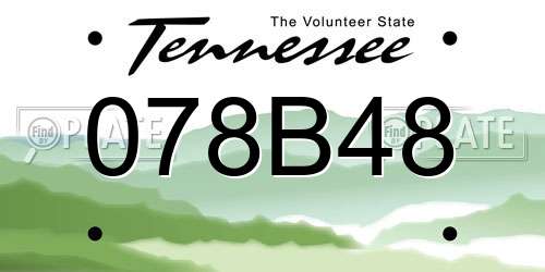 078B48 Tennessee License Plate