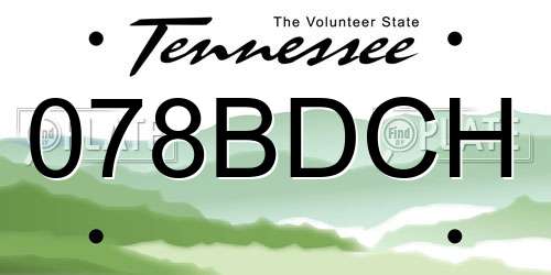 078BDCH Tennessee License Plate