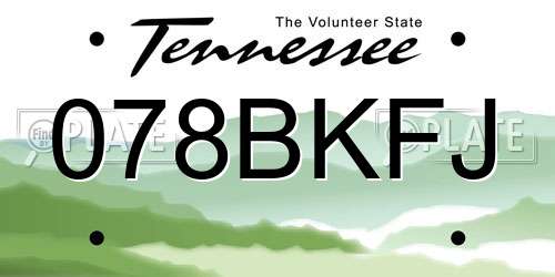 078BKFJ Tennessee License Plate