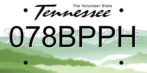 078BPPH Tennessee License Plate