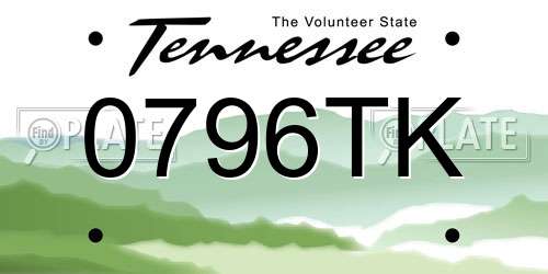 0796TK Tennessee License Plate