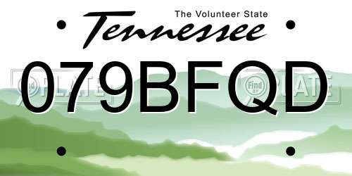 079BFQD Tennessee License Plate