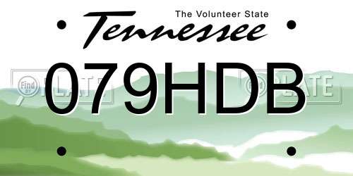 079HDB Tennessee License Plate