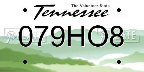 079HO8 Tennessee License Plate