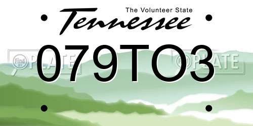 079TO3 Tennessee License Plate