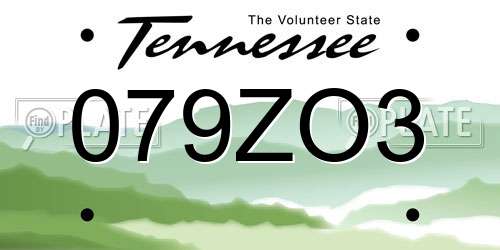 079ZO3 Tennessee License Plate
