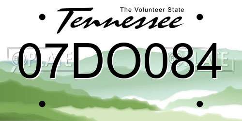 07DO084 Tennessee License Plate