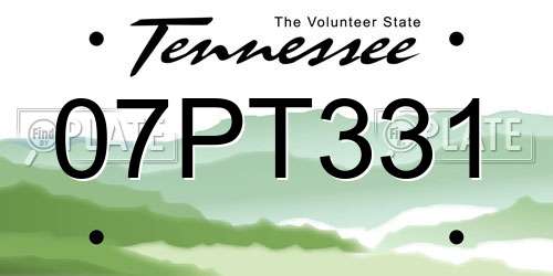 07PT331 Tennessee License Plate
